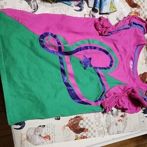 Pink and Green Graphic T-Shirt
